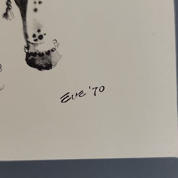 Ink Drawing Print Of A Tang Dynasty Style Horse Signed " Eve "  '70 - Picture 4 of 7